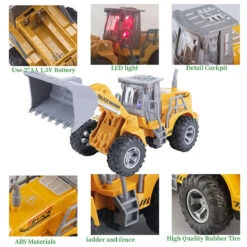 5CH/4CH RC Engineering Vehicle 1/30 RC Excavator Bulldozer Road Roller Engineering Car With Lights -Children Toys Sale Remote Control Engineering Vehicle 13