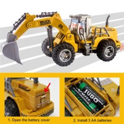 5CH/4CH RC Engineering Vehicle 1/30 RC Excavator Bulldozer Road Roller Engineering Car With Lights -Children Toys Sale Remote Control Engineering Vehicle 14