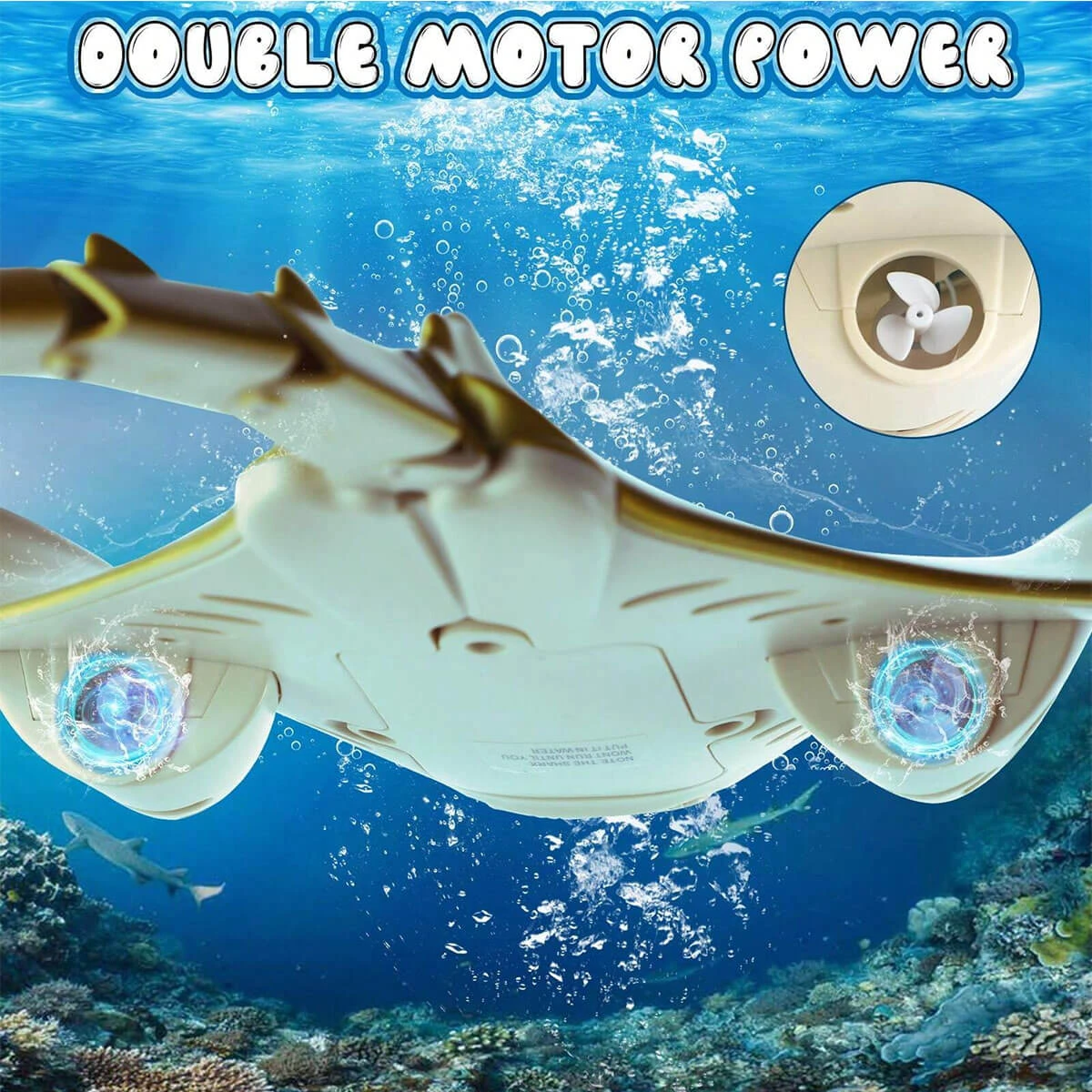 2.4G Remote Control Manta Ray Toy High Simulation Devil Ray Fish RC Boat Toys For Kids 4 2.4G Remote Control Manta Ray Toy High Simulation Devil Ray Fish RC Boat Toys For Kids - Image 4