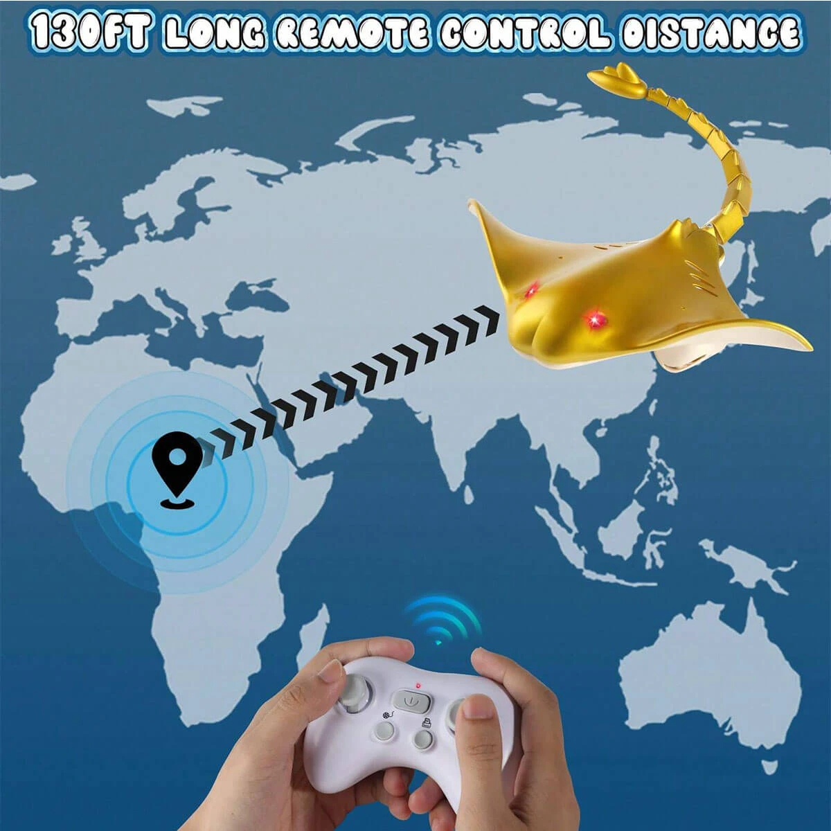 2.4G Remote Control Manta Ray Toy High Simulation Devil Ray Fish RC Boat Toys For Kids 3 2.4G Remote Control Manta Ray Toy High Simulation Devil Ray Fish RC Boat Toys For Kids - Image 3