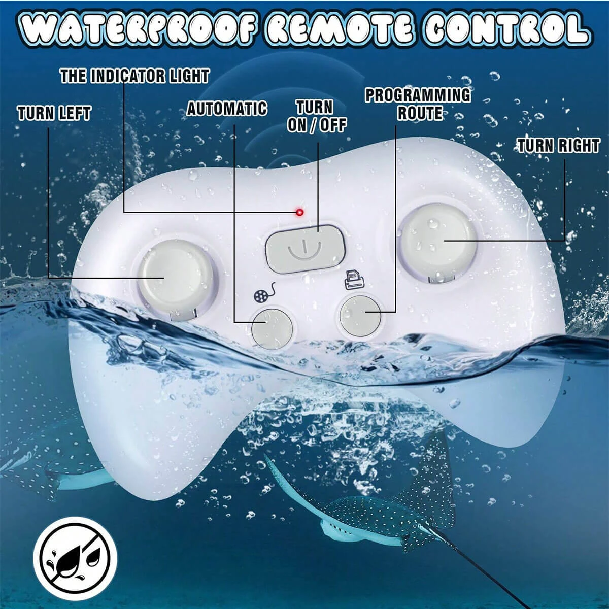 2.4G Remote Control Manta Ray Toy High Simulation Devil Ray Fish RC Boat Toys For Kids 7 2.4G Remote Control Manta Ray Toy High Simulation Devil Ray Fish RC Boat Toys For Kids - Image 7