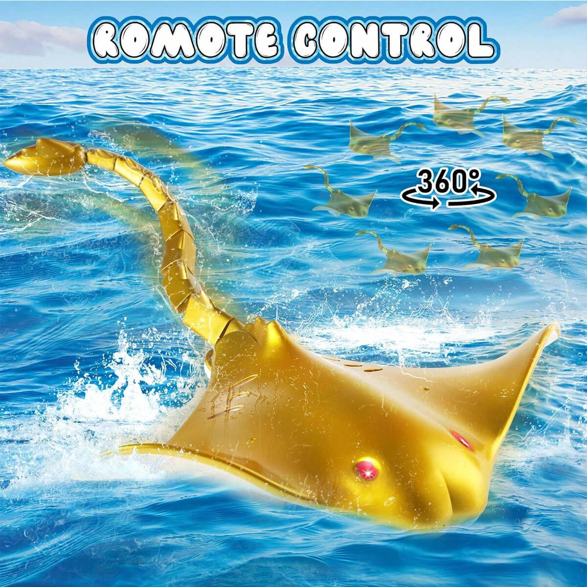 2.4G Remote Control Manta Ray Toy High Simulation Devil Ray Fish RC Boat Toys For Kids 2 2.4G Remote Control Manta Ray Toy High Simulation Devil Ray Fish RC Boat Toys For Kids - Image 2