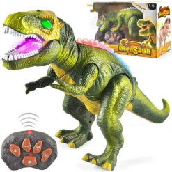 Kids RC Dinosaur Toy Remote Control Dinosaur T-Rex With LED Light Up, Walking & Roaring Realistic Dinosaur Toys -Children Toys Sale Remote Control Walking Dinosaur with Lights and Sounds 4