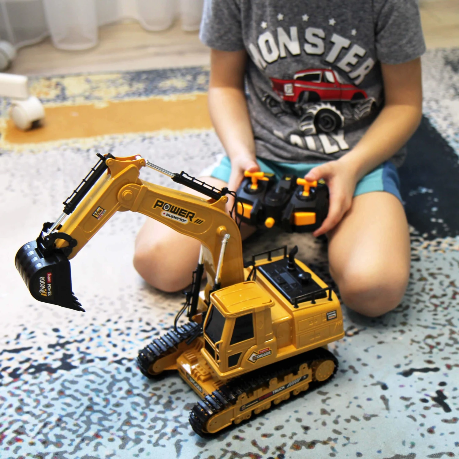 Remote Control Heavy Duty Excavator Construction Toy Engineering Car Caterpillar Tractor 6 Remote Control Heavy Duty Excavator Construction Toy Engineering Car Caterpillar Tractor - Image 6