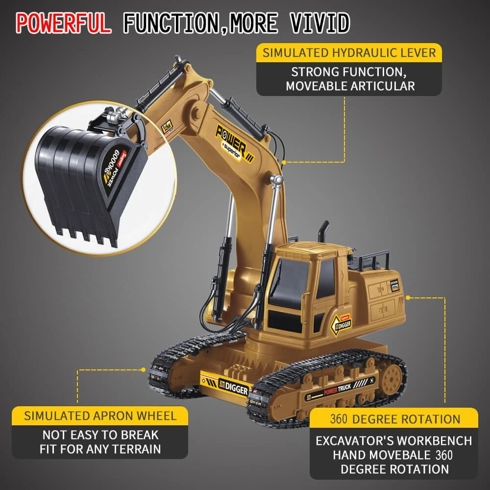 Remote Control Heavy Duty Excavator Construction Toy Engineering Car Caterpillar Tractor 2 Remote Control Heavy Duty Excavator Construction Toy Engineering Car Caterpillar Tractor - Image 2