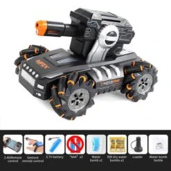 Water Bomb Armored Vehicle Watch Induction And Remote Control Stunt Tank Drift Car -Children Toys Sale RemoteControlTankWaterBombCarWatchInduction 3