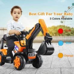Kids Ride On Excavator Truck Toddler Ride-On-Car With Front Loader Digger -Children Toys Sale Ride On Excavator Scooter 3
