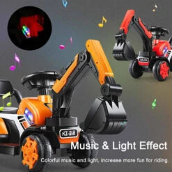 Kids Ride On Excavator Truck Toddler Ride-On-Car With Front Loader Digger -Children Toys Sale Ride On Excavator Truck Toys