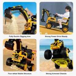 6V Toddler Excavator Electric Digging Arm Ride On Car With Large Wagon And Remote 17 6V Toddler Excavator Electric Digging Arm Ride On Car With Large Wagon And Remote -Children Toys Sale Ride on Excavator 6V Toddler Ride On Car