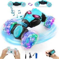 2.4G Twist RC Car 4WD Colorful Drift Car Transformable Stunt Car Dual Control With Smart Eyes 9 2.4G Twist RC Car 4WD Colorful Drift Car Transformable Stunt Car Dual Control With Smart Eyes -Children Toys Sale S piderRcGestureSensingStunt