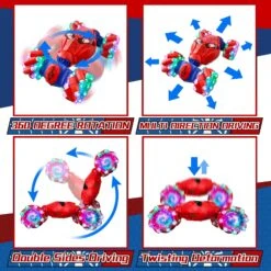 2.4G Twist RC Car 4WD Colorful Drift Car Transformable Stunt Car Dual Control With Smart Eyes 11 2.4G Twist RC Car 4WD Colorful Drift Car Transformable Stunt Car Dual Control With Smart Eyes -Children Toys Sale S piderRcGestureSensingStuntCarToys 2