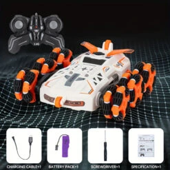 6 Wheels RC Car 360° Rotation RC Stunt Car Spray Swing Arm Drift Vehicle For Kids -Children Toys Sale SKU 01 Color S816Orange
