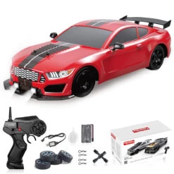 1/16 RC Drift Car 18KM/H Fast Remote Control Cars Spray Car With Led Light Sound For Kids -Children Toys Sale SKU 01 H red