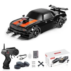 1/16 RC Drift Car 18KM/H Fast Remote Control Cars Spray Car With Led Light Sound For Kids -Children Toys Sale SKU 05 B black