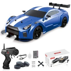 1/16 RC Drift Car 18KM/H Fast Remote Control Cars Spray Car With Led Light Sound For Kids -Children Toys Sale SKU 06 C blue