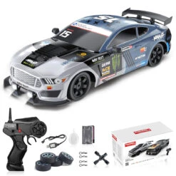1/16 RC Drift Car 18KM/H Fast Remote Control Cars Spray Car With Led Light Sound For Kids -Children Toys Sale SKU 08 E grey