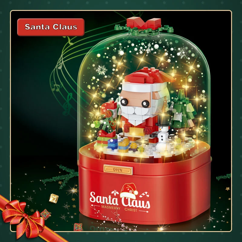 Christmas Building Block Music Box Home Decoration With Automatic Snow LED For Boys Grils Christmas Gift 1 Christmas Building Block Music Box Home Decoration With Automatic Snow LED For Boys Grils Christmas Gift