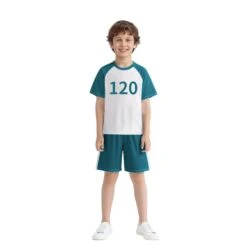 Kids Blue Players Summer Costume Game Short Sleeve Shirt And Shorts Suit -Children Toys Sale Squid game costume T shirt 4