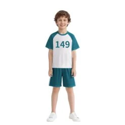 Kids Blue Players Summer Costume Game Short Sleeve Shirt And Shorts Suit -Children Toys Sale Squid game costume T shirt 5
