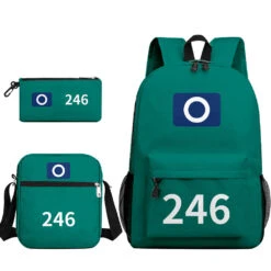 Game Players Cosplay Bag 3PCS Backpack Crossbag And Pencil Bag -Children Toys Sale Squid Game Back 3PCS Backpack Crossbag and Pencil Bag 2