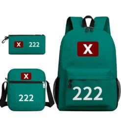 Game Players Cosplay Bag 3PCS Backpack Crossbag And Pencil Bag -Children Toys Sale Squid Game Back 3PCS Backpack Crossbag and Pencil Bag 9