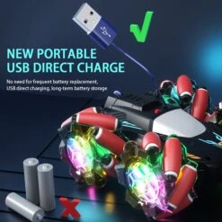 Gesture Sensing RC Stunt Car Remote Control RC Drift Car W/ Music And LED Lights -Children Toys Sale StuntDriftCar Remote Watch 1