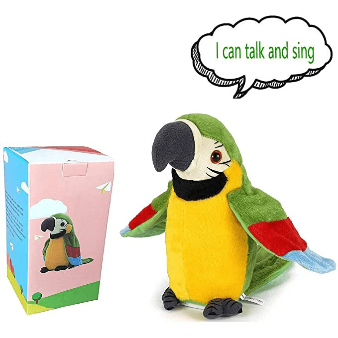 Newest Talking Parrot - Repeats What You Say With Cute Voice, Electronic Pet Plush Talking Animal Toy For Child Kids Gift Party Toys 1 Newest Talking Parrot - Repeats What You Say With Cute Voice, Electronic Pet Plush Talking Animal Toy For Child Kids Gift Party Toys