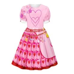 Women Kids Teens Queen Of Hearts Costume Pink Princess Bridget Outfit Wig And Stocking -Children Toys Sale Teens Adult queen of hearts costume 5