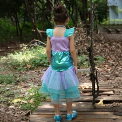 Girls Princess Mermaid Dress Halloween Carnival Party Ariel Dress 4-10Y 8 Girls Princess Mermaid Dress Halloween Carnival Party Ariel Dress 4-10Y -Children Toys Sale The Little Mermaid Dress Princess Ariel Cosplay Costume 2