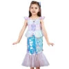 Kids Sequins Mermaid Dress Sea Princess Ariel Cosplay Costume Beach Vacation Dress Up