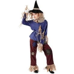 Family Matching Scarecrow Costume Female Male Boys Girls Strawman Halloween Party Dress Up Outfit -Children Toys Sale TheWonderfulWizardofOz scarecrow costume 3