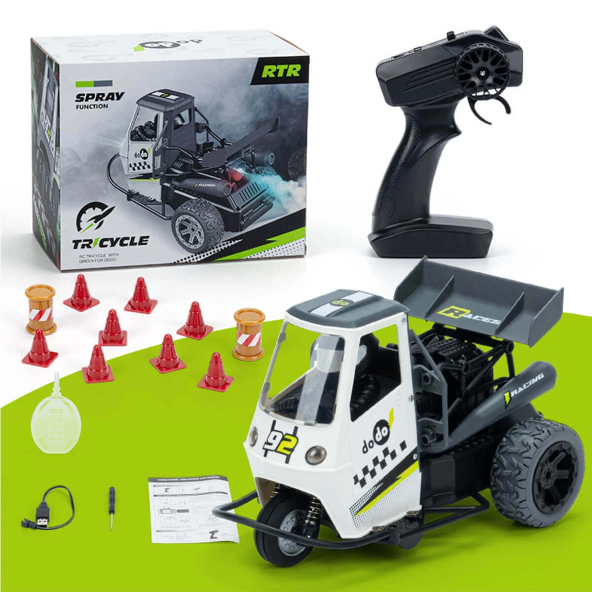 1/16 RC Trike X-Rider Flamingo 2.4Ghz Three-Wheel Car Spray Simulation RC Car 9 1/16 RC Trike X-Rider Flamingo 2.4Ghz Three-Wheel Car Spray Simulation RC Car - Image 9