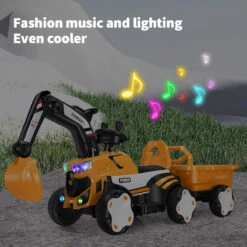 Toddler 6V Digger With Liftable Wagon Electric Excavator Outdoors Ride On Toy 24 Toddler 6V Digger With Liftable Wagon Electric Excavator Outdoors Ride On Toy -Children Toys Sale Toddler 6V Digger with Liftable Wagon 14