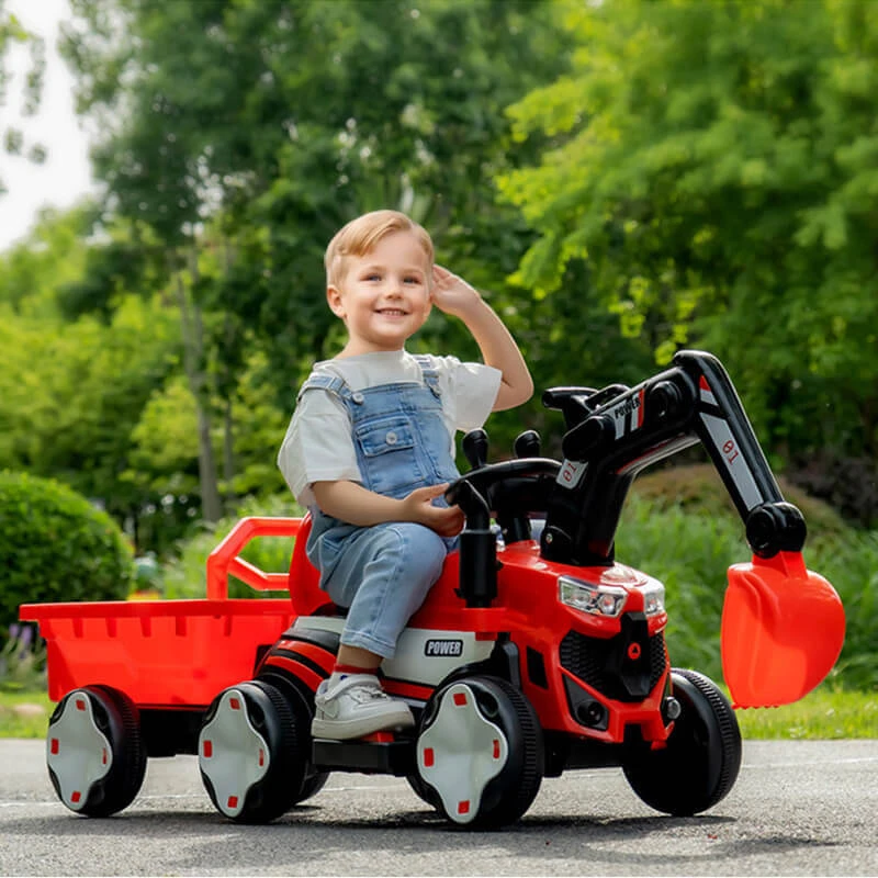 Toddler 6V Digger With Liftable Wagon Electric Excavator Outdoors Ride On Toy 3 Toddler 6V Digger With Liftable Wagon Electric Excavator Outdoors Ride On Toy - Image 3