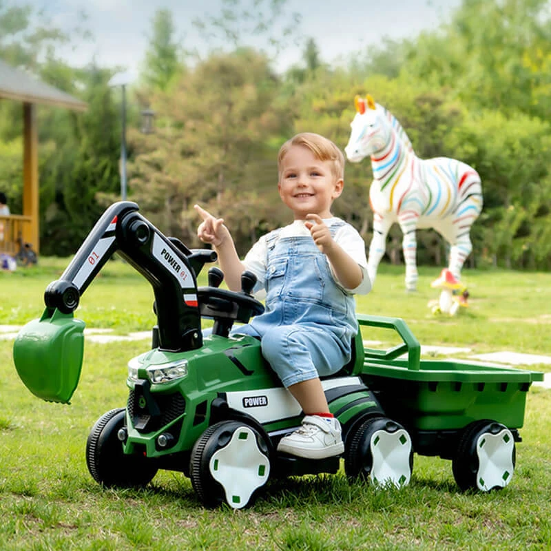 Toddler 6V Digger With Liftable Wagon Electric Excavator Outdoors Ride On Toy 2 Toddler 6V Digger With Liftable Wagon Electric Excavator Outdoors Ride On Toy - Image 2
