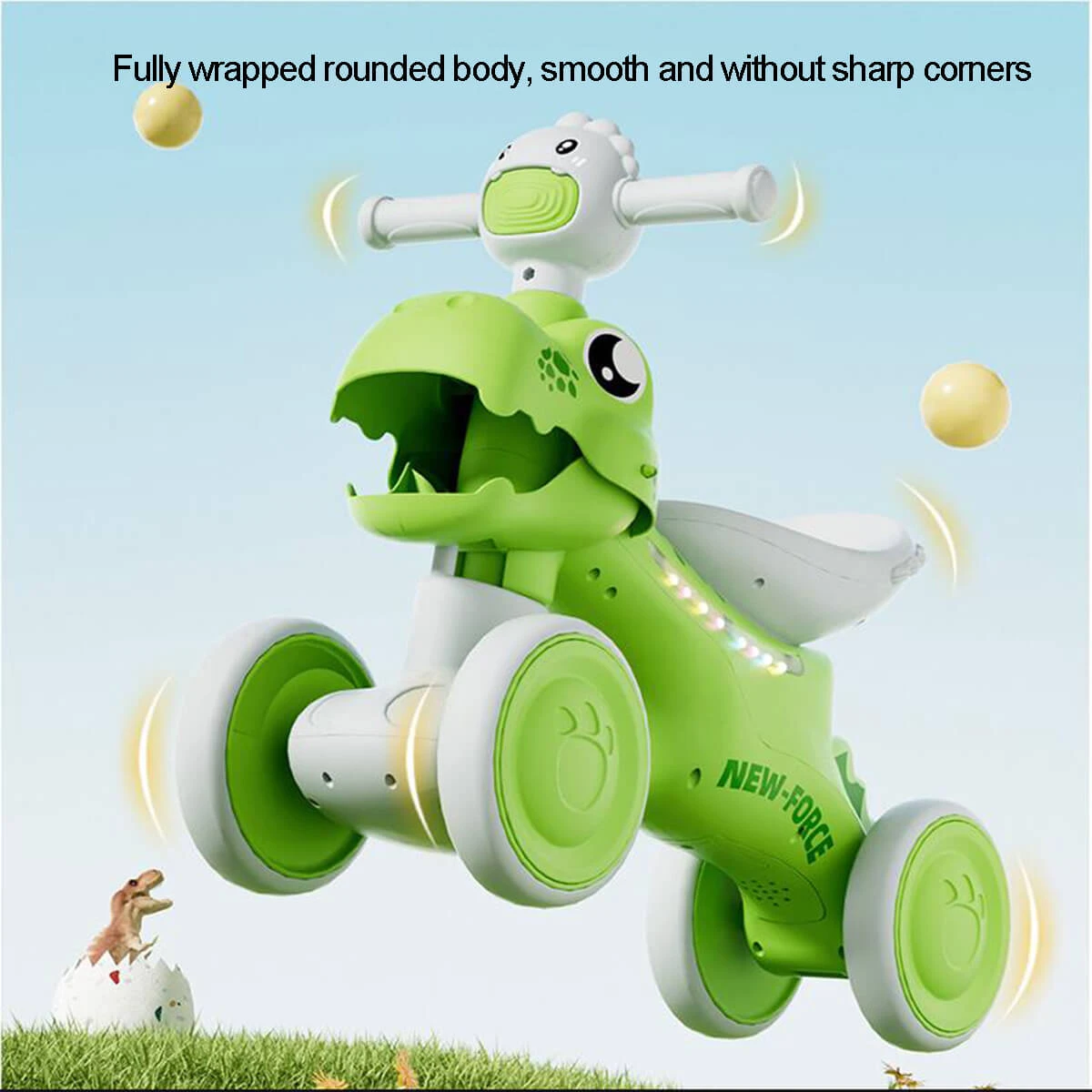 Balance Bike Toddler 4 Wheels Dinosaur Bike Cute Ride On Toys With Light And Music 8 Balance Bike Toddler 4 Wheels Dinosaur Bike Cute Ride On Toys With Light And Music - Image 8