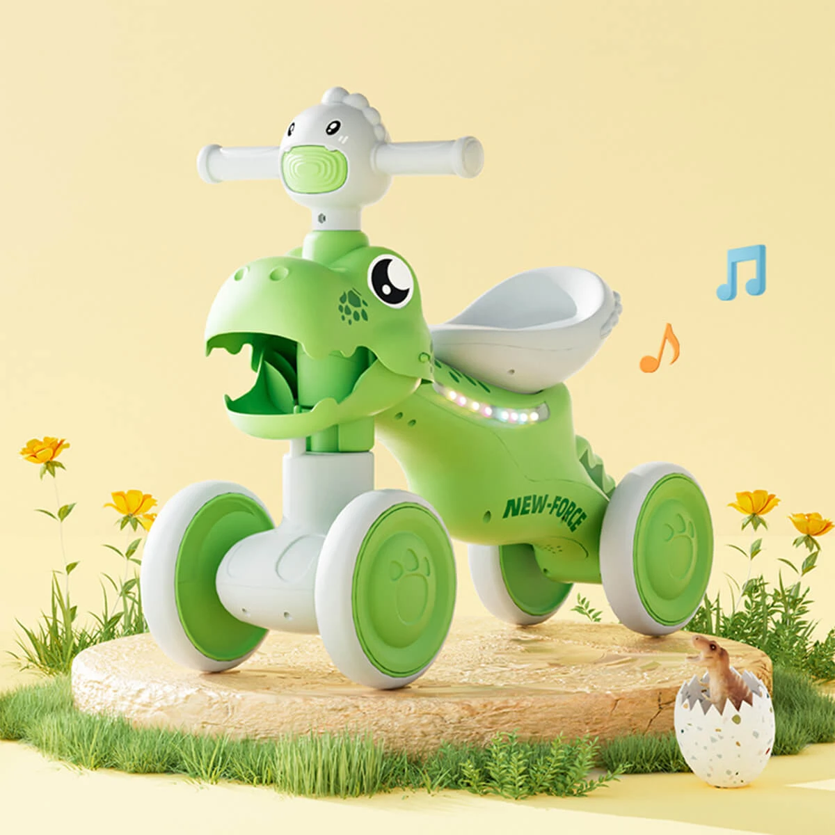 Balance Bike Toddler 4 Wheels Dinosaur Bike Cute Ride On Toys With Light And Music 1 Balance Bike Toddler 4 Wheels Dinosaur Bike Cute Ride On Toys With Light And Music
