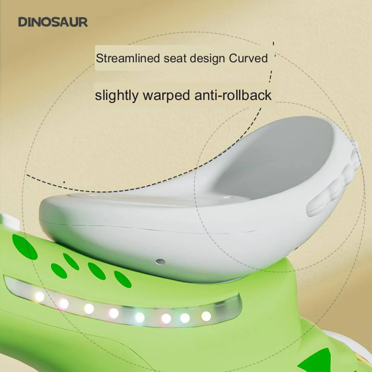 Balance Bike Toddler 4 Wheels Dinosaur Bike Cute Ride On Toys With Light And Music 7 Balance Bike Toddler 4 Wheels Dinosaur Bike Cute Ride On Toys With Light And Music - Image 7