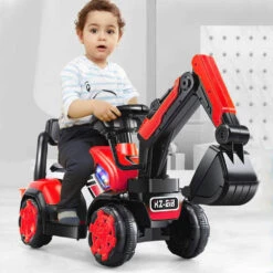 Kids Ride On Excavator Truck Toddler Ride-On-Car With Front Loader Digger -Children Toys Sale Toddler Ride On Excavator 2 1