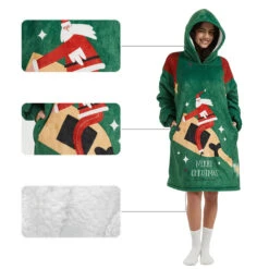 Ugly Christmas Sweatshirt Hooded Soft Fleece Xmas Party Outfit For Ladies Funny Dress -Children Toys Sale Ugly Christmas Sweatshirt 5