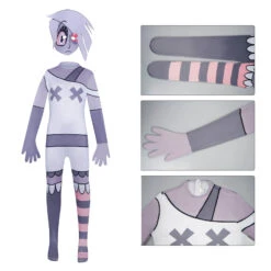 Hazbin Hotel Cosplay Jumpsuit With Mask Party Carnival Halloween Costumes -Children Toys Sale VaggieWHITE