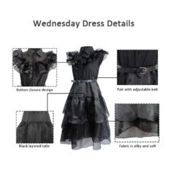 Wednesday Addams Dress Wednesday Costume Black Gothic Tulle Addams Cosplay Party Dress 18 Wednesday Addams Dress Wednesday Costume Black Gothic Tulle Addams Cosplay Party Dress -Children Toys Sale Wednesday Addams Dress Wednesday costume 2
