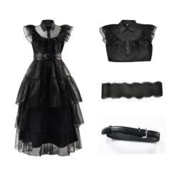 Wednesday Addams Dress Wednesday Costume Black Gothic Tulle Addams Cosplay Party Dress 13 Wednesday Addams Dress Wednesday Costume Black Gothic Tulle Addams Cosplay Party Dress -Children Toys Sale Wednesday Addams Dress Wednesday costume 3