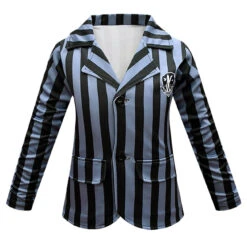 Wednesday School Uniform Girls Nevermore Academy Costume Wednesday Pleated Skirt Stripes Outfit For Halloween Party -Children Toys Sale Wednesday nevermore school uniform the addams family dress 4