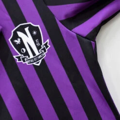 Wednesday School Uniform Girls Nevermore Academy Costume Wednesday Pleated Skirt Stripes Outfit For Halloween Party -Children Toys Sale Wednesday nevermore school uniform the addams family dress 6