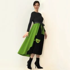 Adult Elphaba Costume Women Wicked West Outfit With Plus Size For Halloween Cosplay -Children Toys Sale Wicked cosplay dress Witch Elphaba costume 3
