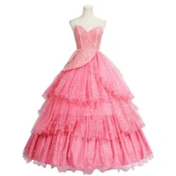 Wicked Movie Glinda Deluxe Cosplay Dress Pink Sequis Women Glinda The Good Witch Costume -Children Toys Sale Women Deluxe Wicked Glinda Dress 8