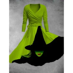 Wicked Elphaba Costume 2024 Women Wicked Witch Dress Plus Size Halloween Costume -Children Toys Sale Women Wicked Witch of the West dress