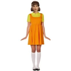 Young-hee The Doll Costume Red Light Green Light Robot Cosplay Dress And Mask