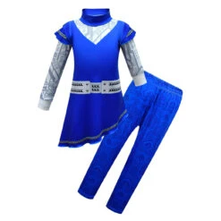 Kids Zombies A-Li Costume Girls Alien Blue Dress Pants Bag 3pcs Sets For Halloween Cosplay -Children Toys Sale Zombie A lin alien costume kids cosplay 6